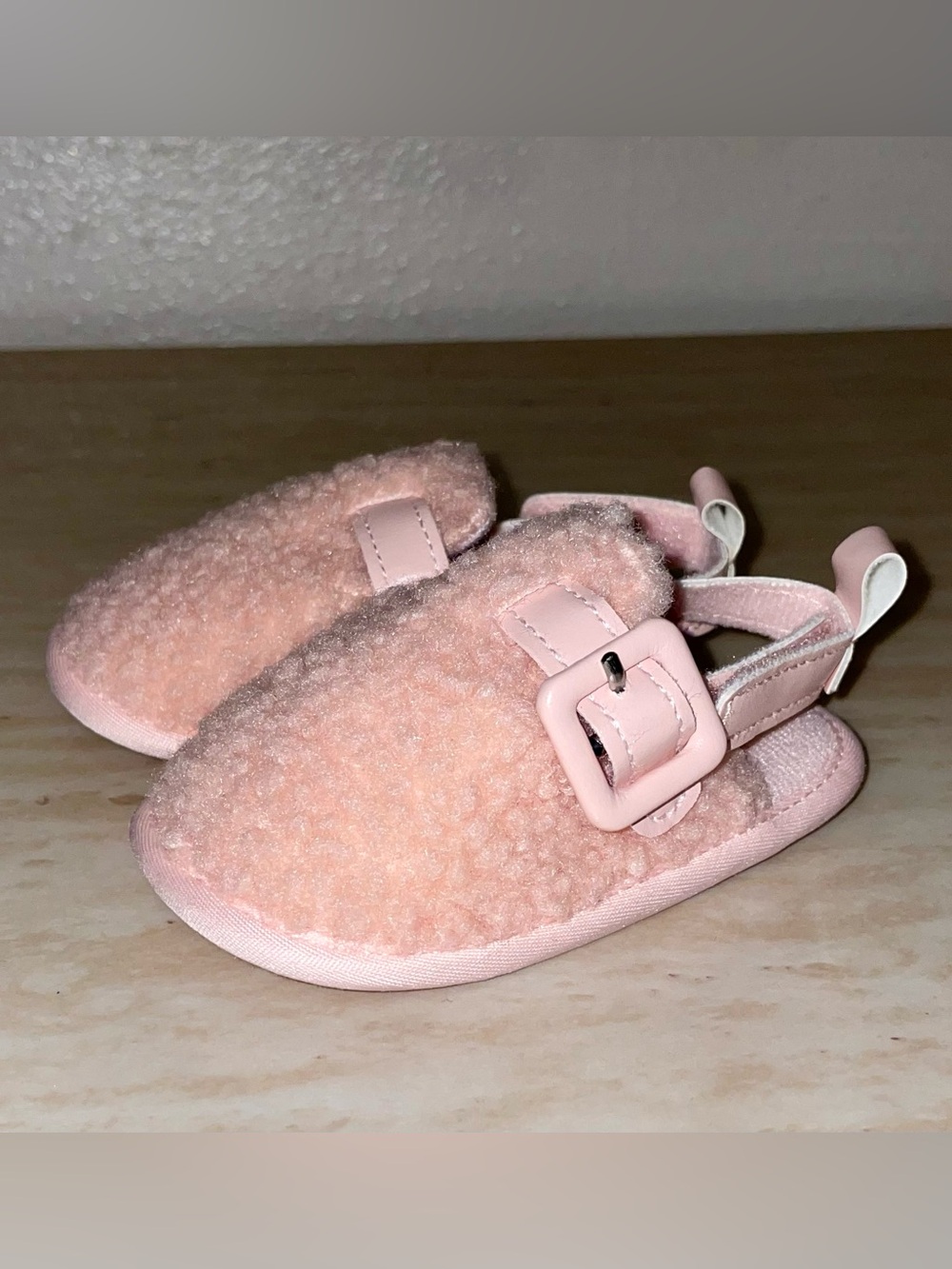Pink Fuzzy Baby Shoes